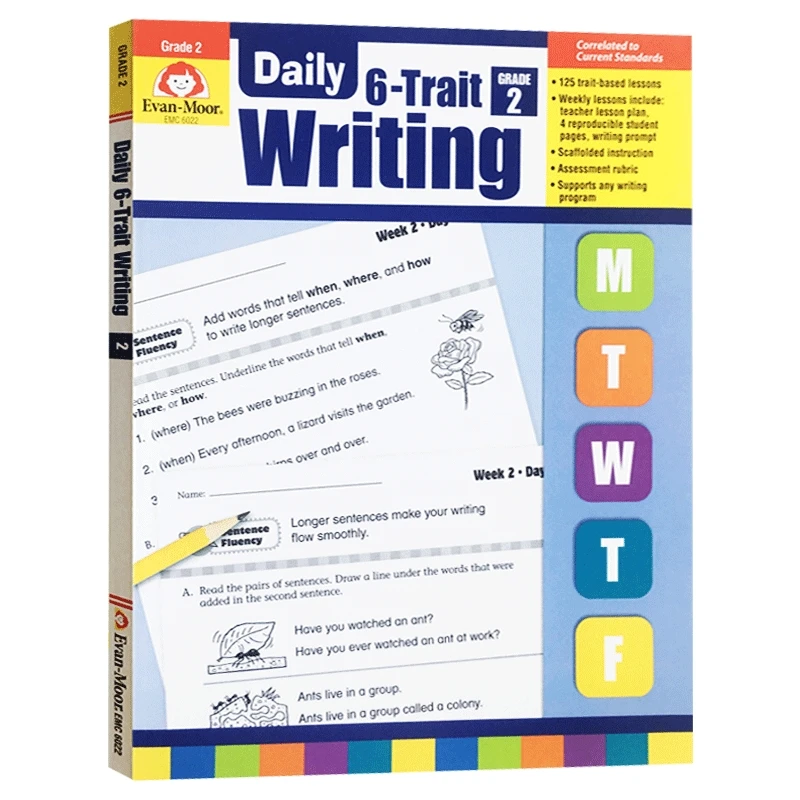 

Evan-Moor Daily 6-Trait Writing, Grade 2 TE Workbook,aged 6 7 8 9, English book 9781596732872
