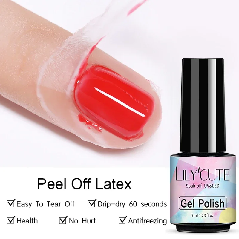 LILYCUTE 5/7ml Anti-freezing Latex Tape Peel Off Protect Nail Polish Odor-Free Cuticle Guard Cuticle Protector Nail Art Varnish