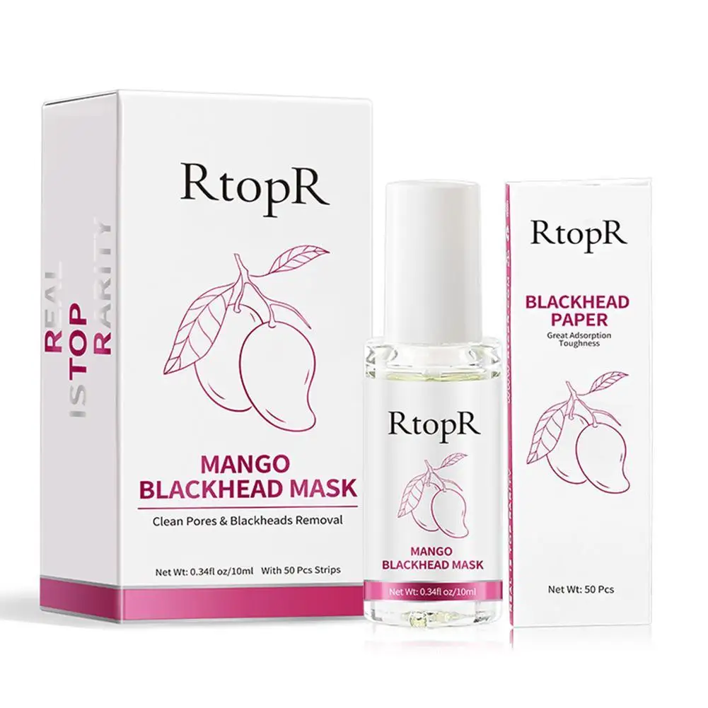 

Mango Blackhead Remover Mask Acne Treatment Strawberry Nose Mask Liquid With 50pcs Mask Paper Deep Cleans Skin Care Products