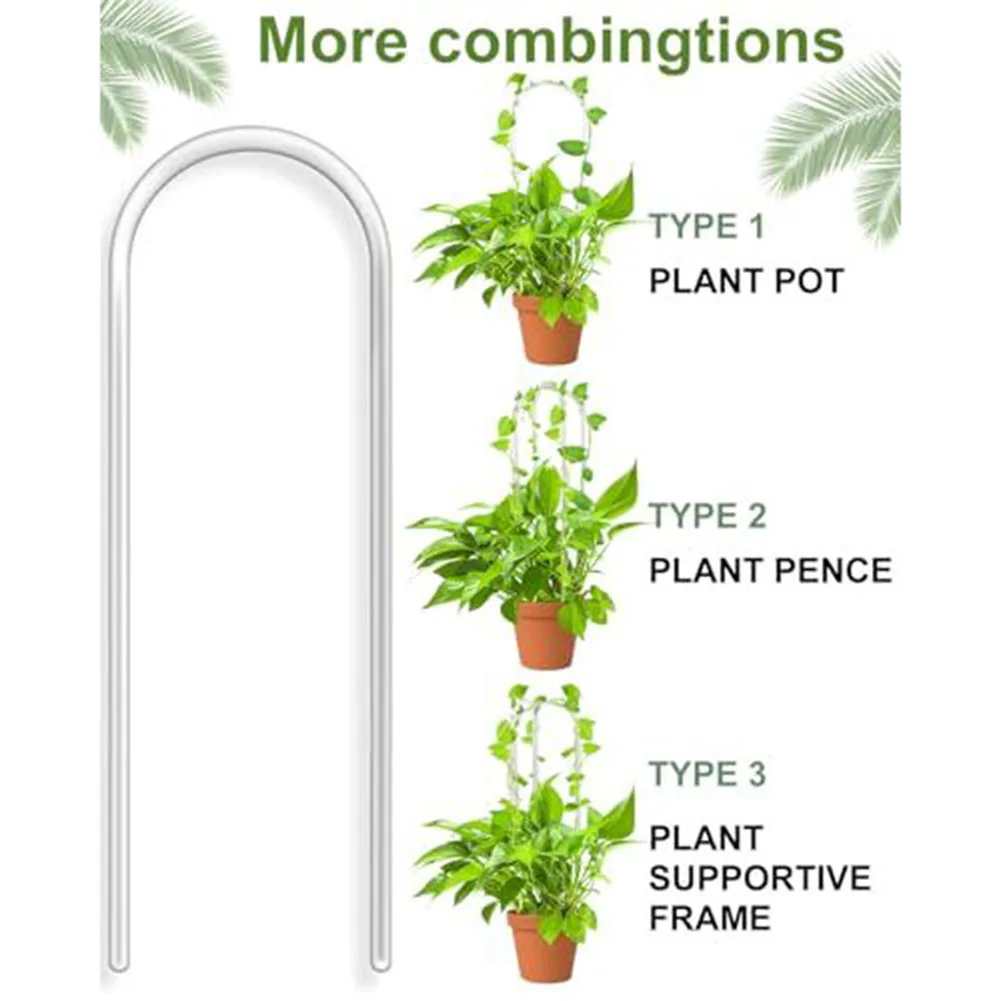 2PCS U-shaped Acrylic Plant Climbing Support Frame Indoor Flower Plant Vine Climbing Bracket Fixed Rod