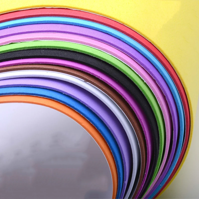 Multicolor Sponge Foam Paper 10pcs/lot 10 color A4 2mm Fold scrapbooking Paper With Adhesive Craft DIY
