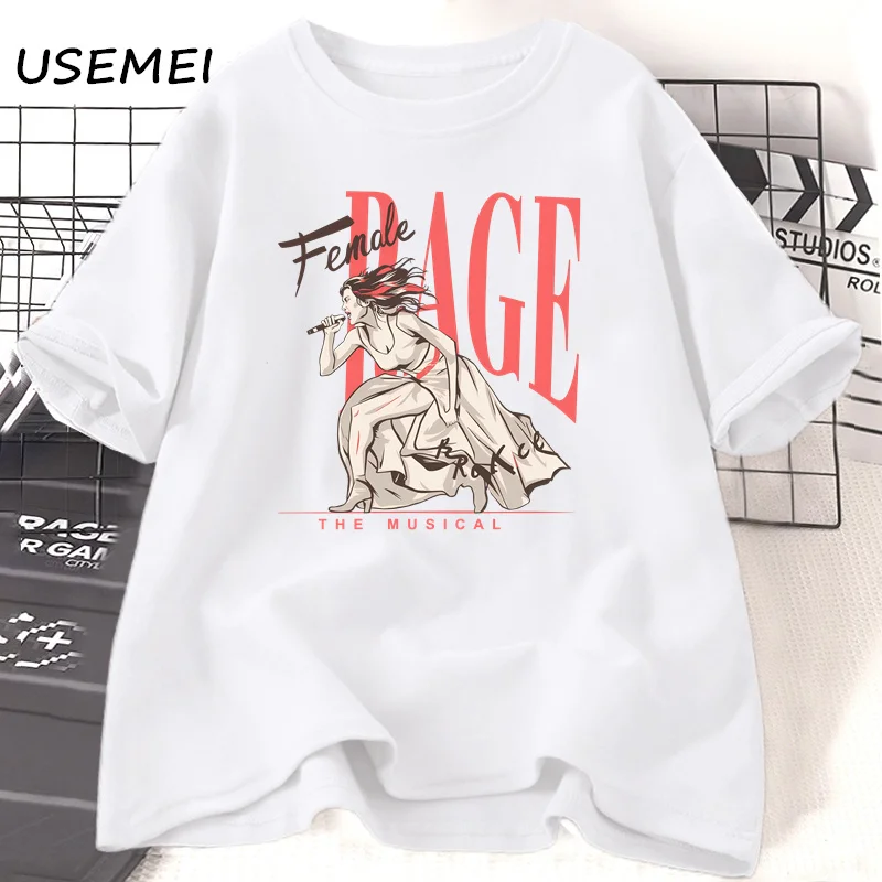 thumbnail image 1 of Camiseta Rage The Musical para mujer, ropa informal de algodón de manga corta con cuello redondo, estampada, ropa de calle Unisex, 1 of 4