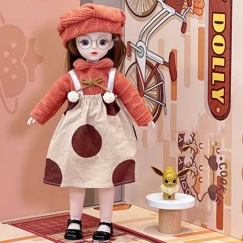 【Be worth】 Movable Big Eyes Princess BJD Doll Korean Makeup Look Mini 30cm Bjd Doll Sweet Fine Clothes 1/6 BJD Doll Mini Girl Toy Children.