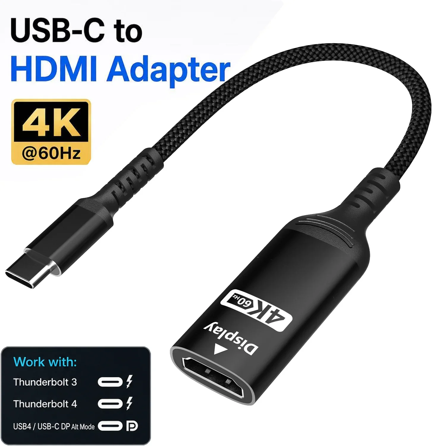 4K Ultra HD USB-C to HDMI Adapter with 60Hz Display Output