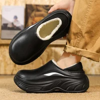Winter Thick Bottom Men Slippers Waterproof Cotton Shoes Outdoor Indoor Couple Men Casual Shoes Fashion with Fur Warm Half Shoes - Image 4