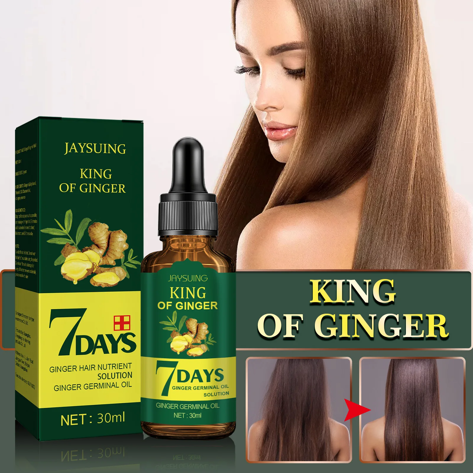 King Of Ginger Hair Nutrient Solution 7 Days Essential Oil Improving