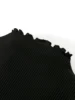 Fashionable black turtleneck knit sweater - comfortable ribbed design 3
