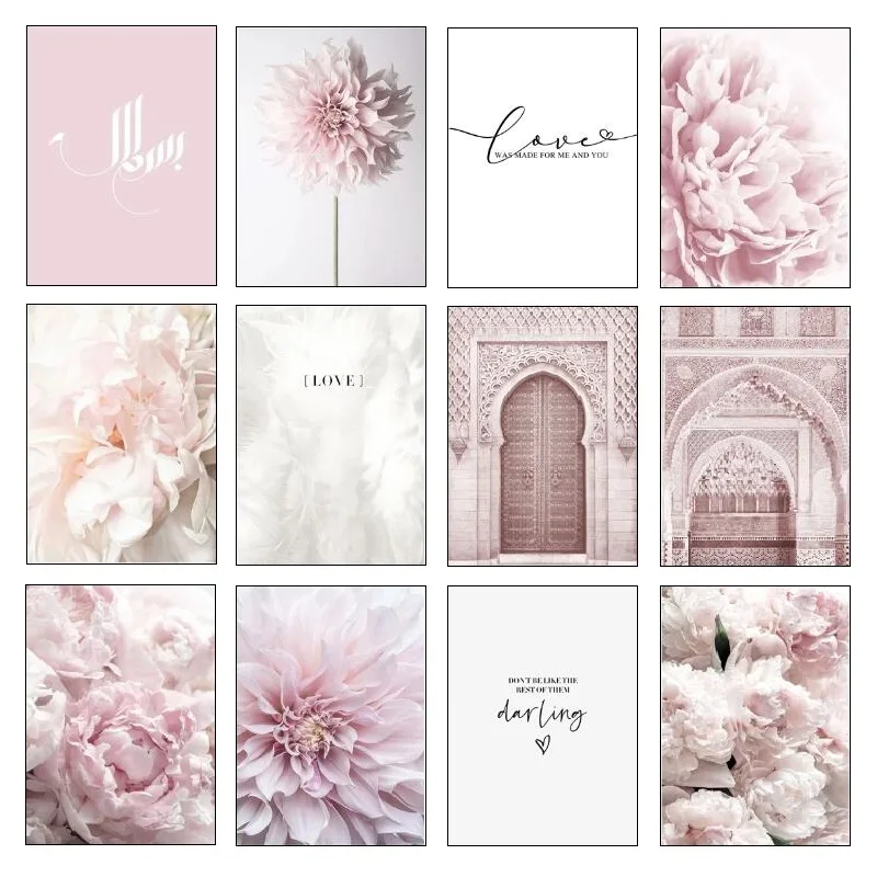 

5D DIY Diamond Painting Fresh Flower Nordic Pink Scenery Embroidery Mosaic Crafts Picture Full Drill Cross Stitch Kit Home Decor