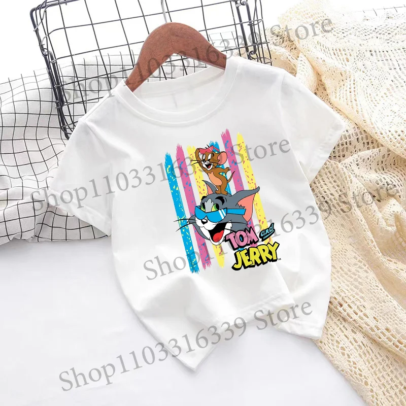 Children's Tom and Jerry Short Sleeve Casual Summer T-Shirt - Fashionable Birthday Gift