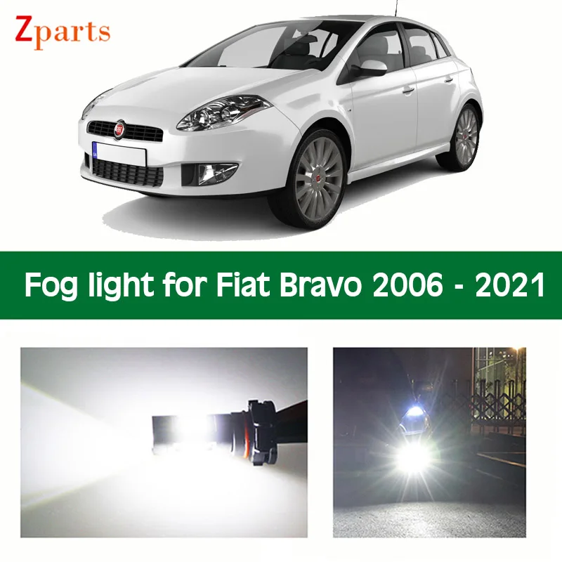 

1 пара светодиодный льные светодиодные противотуманные фары для Fiat Bravo 2006-2021, автомобильные фонари, белый свет, 12 В, 6000K, автомобильные лампы, автомобильные аксессуары