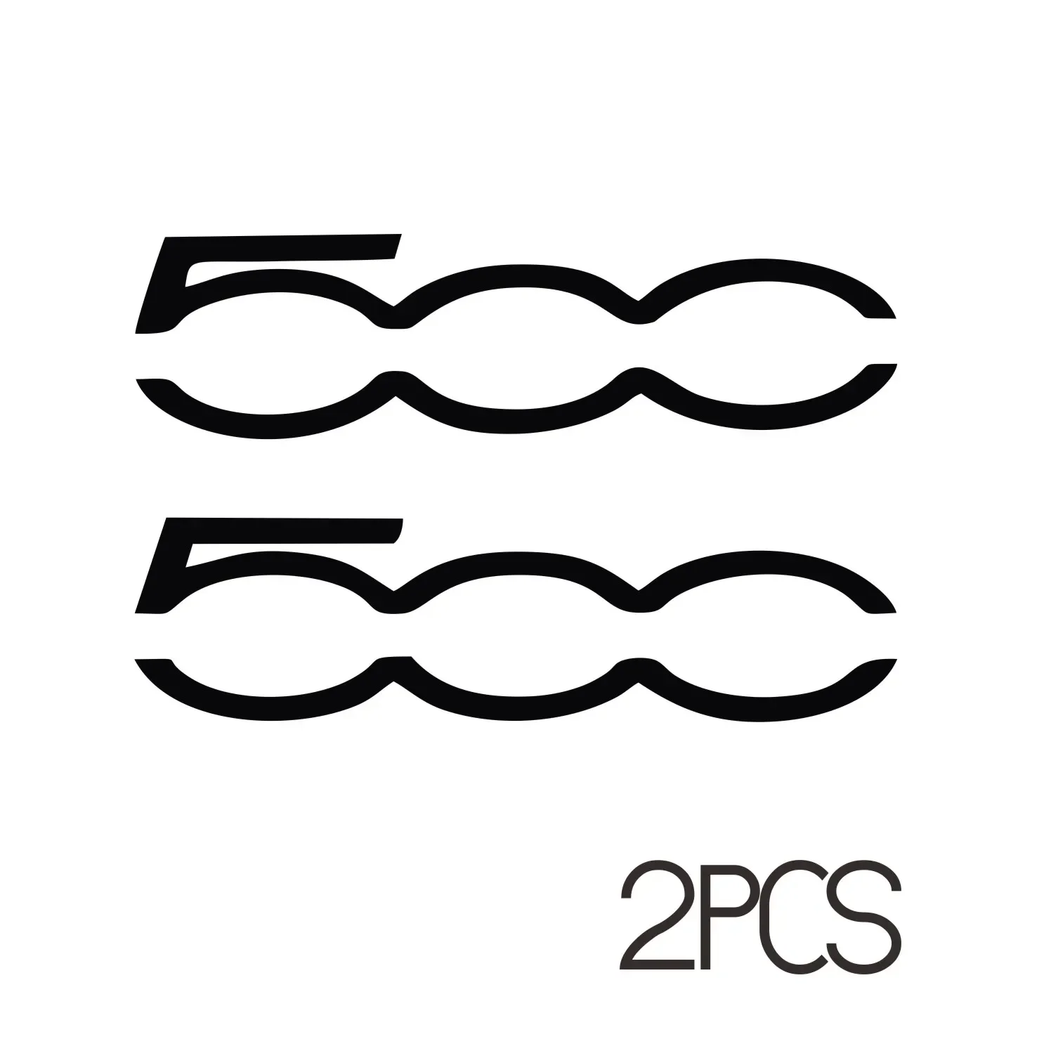 Personality 2 New for Fiat 500 Creative Sticker Scratch Sticker Car Decoration Waterproof Creative Body Sticker, 15cm