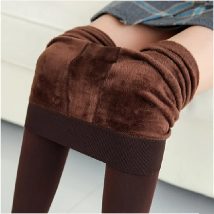 AIchenYW Pantaloni termici da donna, imbottiti, leggings, per la casa, elasticizzati, in peluche, imbottiti, termici, in pile, leggings da jogging a vita alta, marrone, s