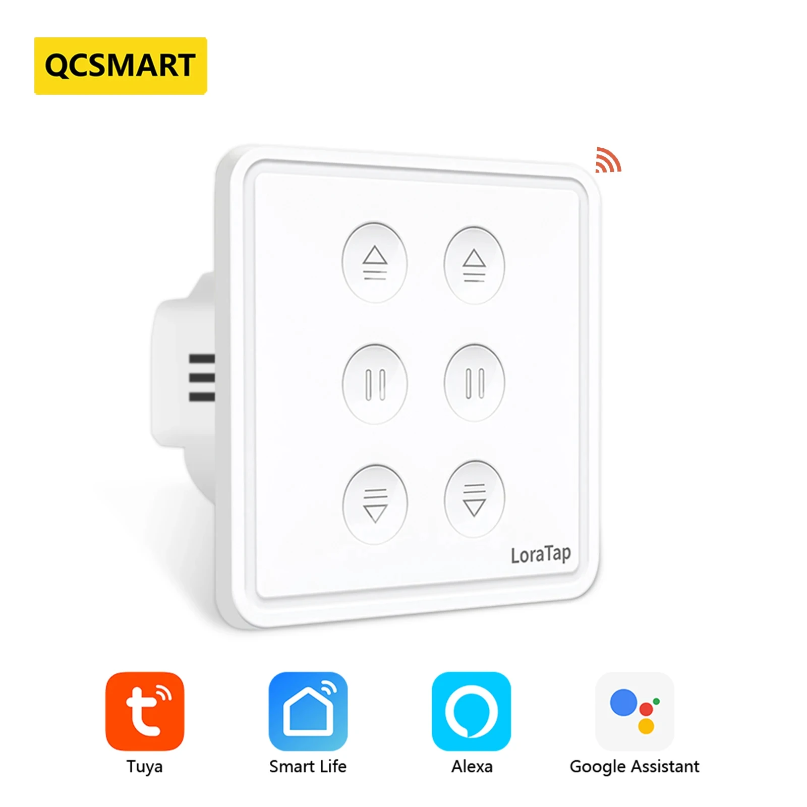 

QCSMART Tuya Smart Life EU ZigBee Double Curtain Switch Remote Control Blinds Roller Shutter Percentage Timer Google Home Alexa