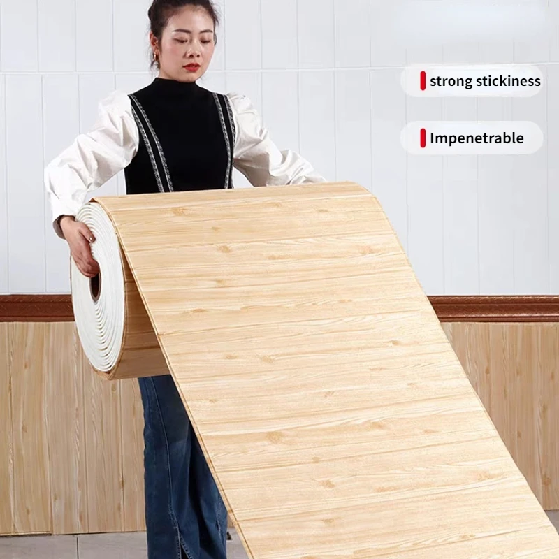 10M-3D-Wood-Grain-Wall-Sticker-Roll-Self-Adhesive-Brick-Type-Living ...