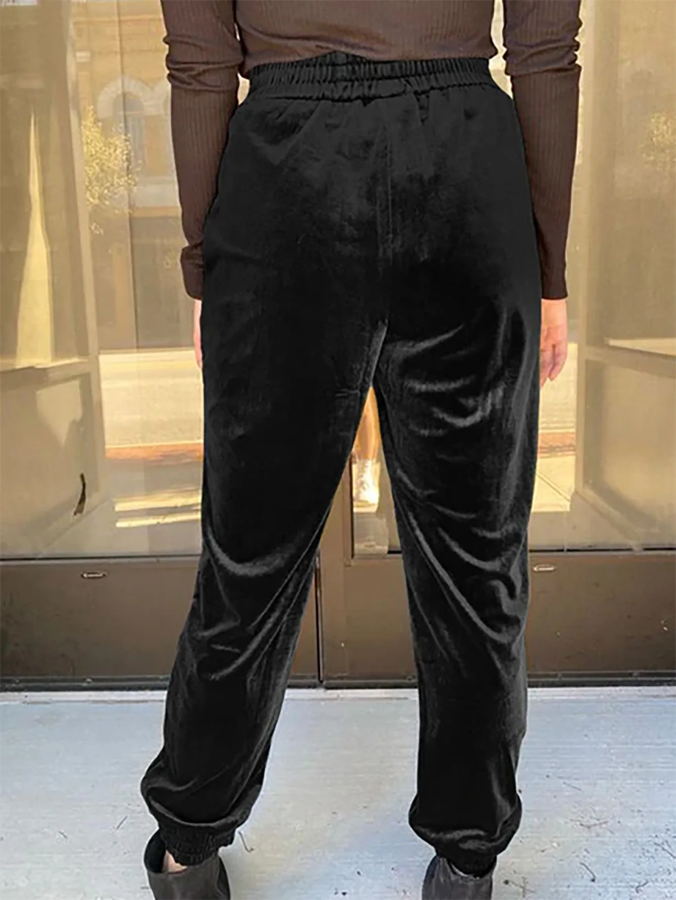 Velvet pants autumn and winter velvet pants ladies loose casual pants 4