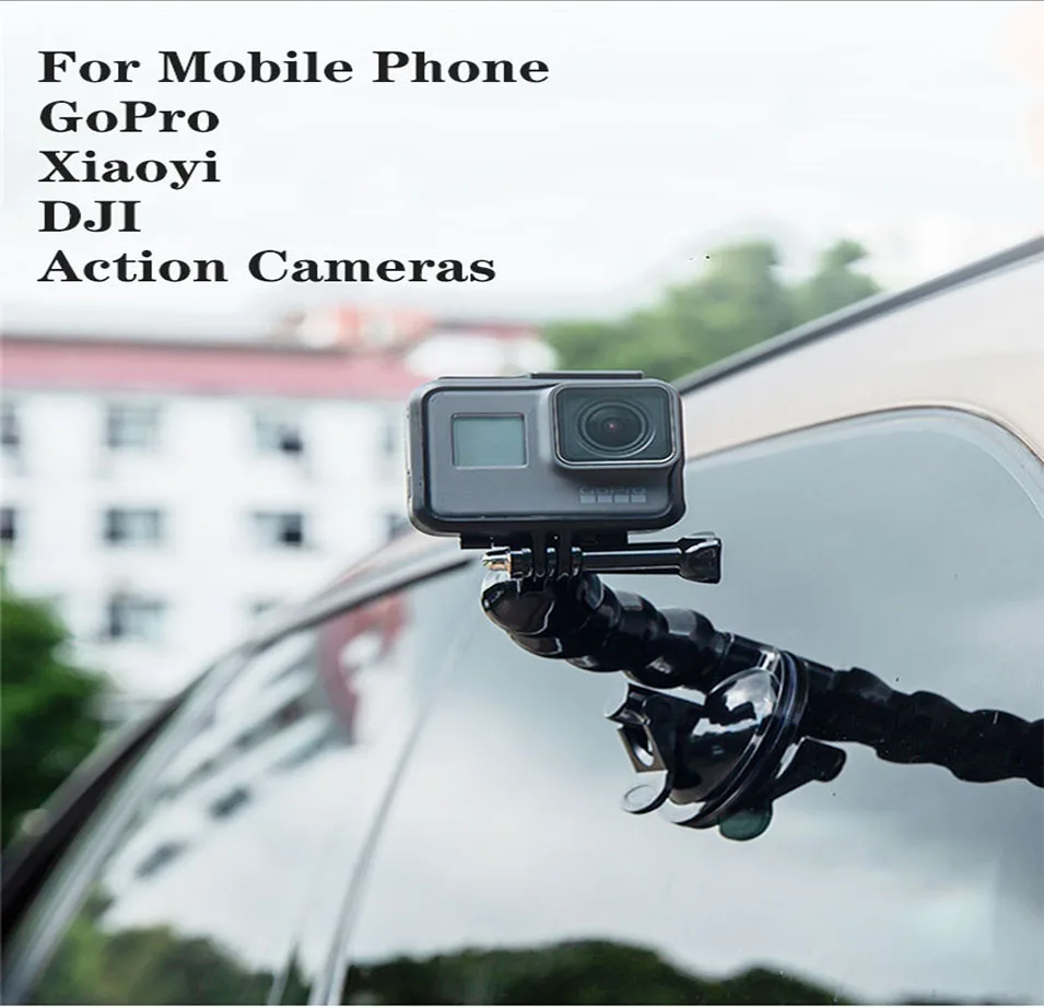 Mobile Phone Gopro Car Suction Cup Holder Hero 10/9/8/7/6 Action Camera Smart Phone Shooting Window Glass Flexible Bracket iphone stand