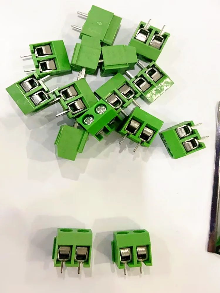PCB Terminal Block 100 pcs 2 Pin Screw Green PCB Terminal Block Connector 5mm Pitch