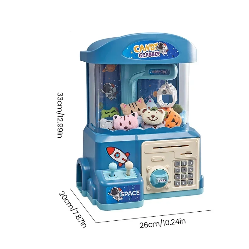 Claw Machine Diy Doll Machine Piggybank Coin Operated Play Game Claw Catch Crane Machines Music Doll Children Xmas Gifts Toys