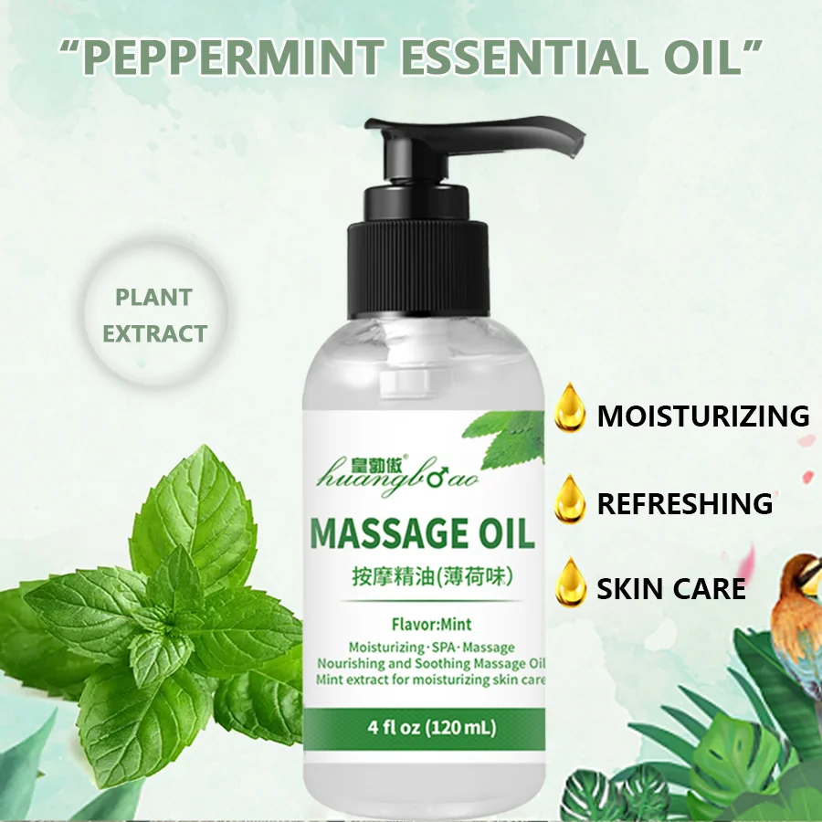 Pure Natural Organic Mint Relaxing Anti Cellulite Body Skin Massage Body Oil Sore Muscle Valentines Date Night