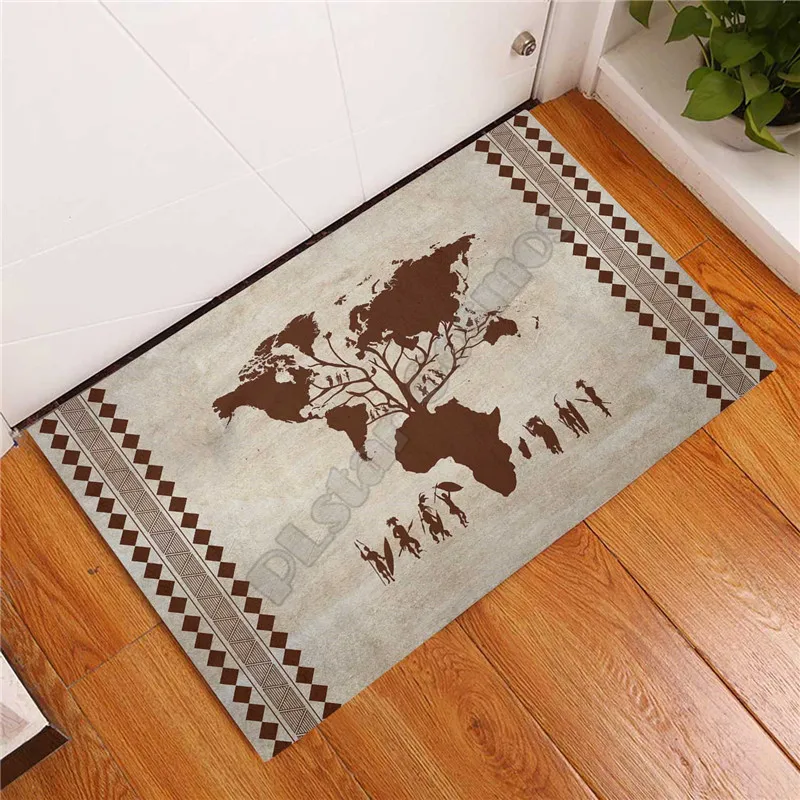 

Египет Древо жизни резиновое основание дверной коврик 3D печать Нескользящие дверные коврики Декор крыльцо дверной коврик