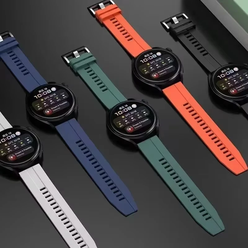 Silicone Breathable Sport Band for Smartwatches - 22mm Universal Fit
