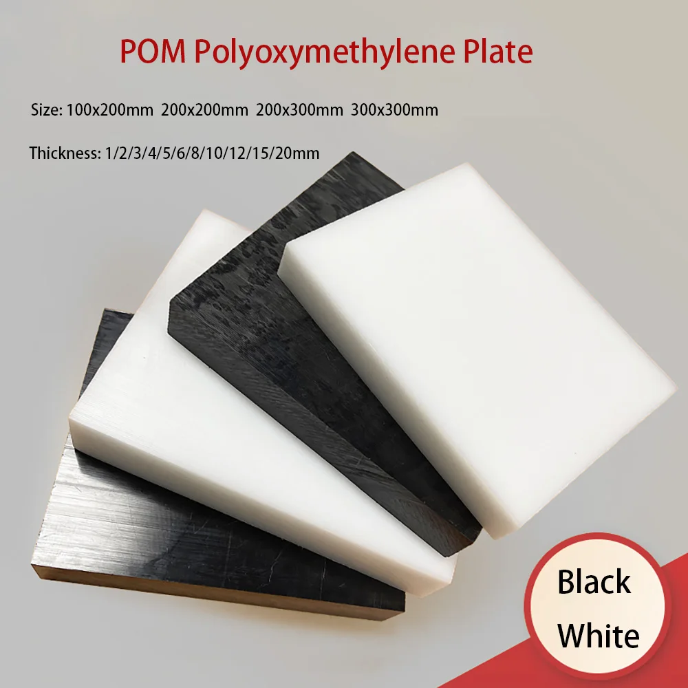 

Black White POM Sheet Board Thickness 1/2/3/4/5 - 20mm Hard Plastic Polyoxymethylene Plate for CNC Model Board DIY Raw Material