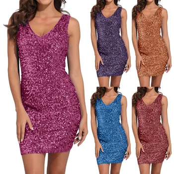 V Neck Sleeveless Sexy Mini Dress Female 1