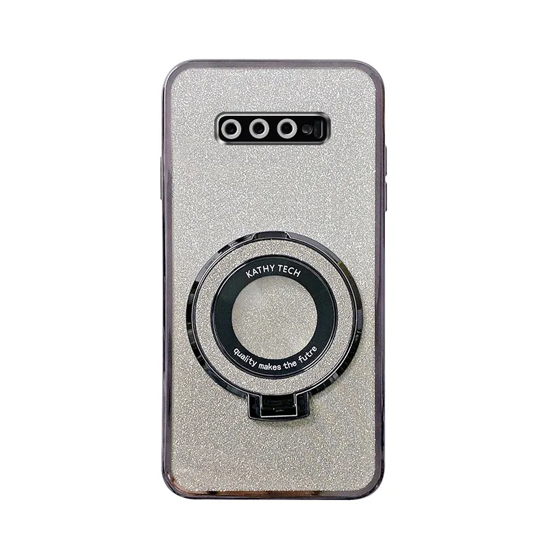 Glitter Electroplate Magnetic Bumper Phone Case with Soft Bracket