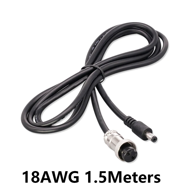 GX12-2 - 5.5 2.1mm DC 전원 케이블 18AWG 1.5M 전원 연장 코드 항..