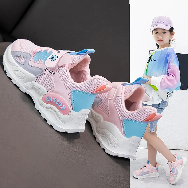 2024 kinder Turnschuhe Mädchen Schule Casual Outdoor Atmungsaktive Laufschuhe Licht Weiche Tenis Rosa Nicht-slip Kinder Schuhe_voghion.com