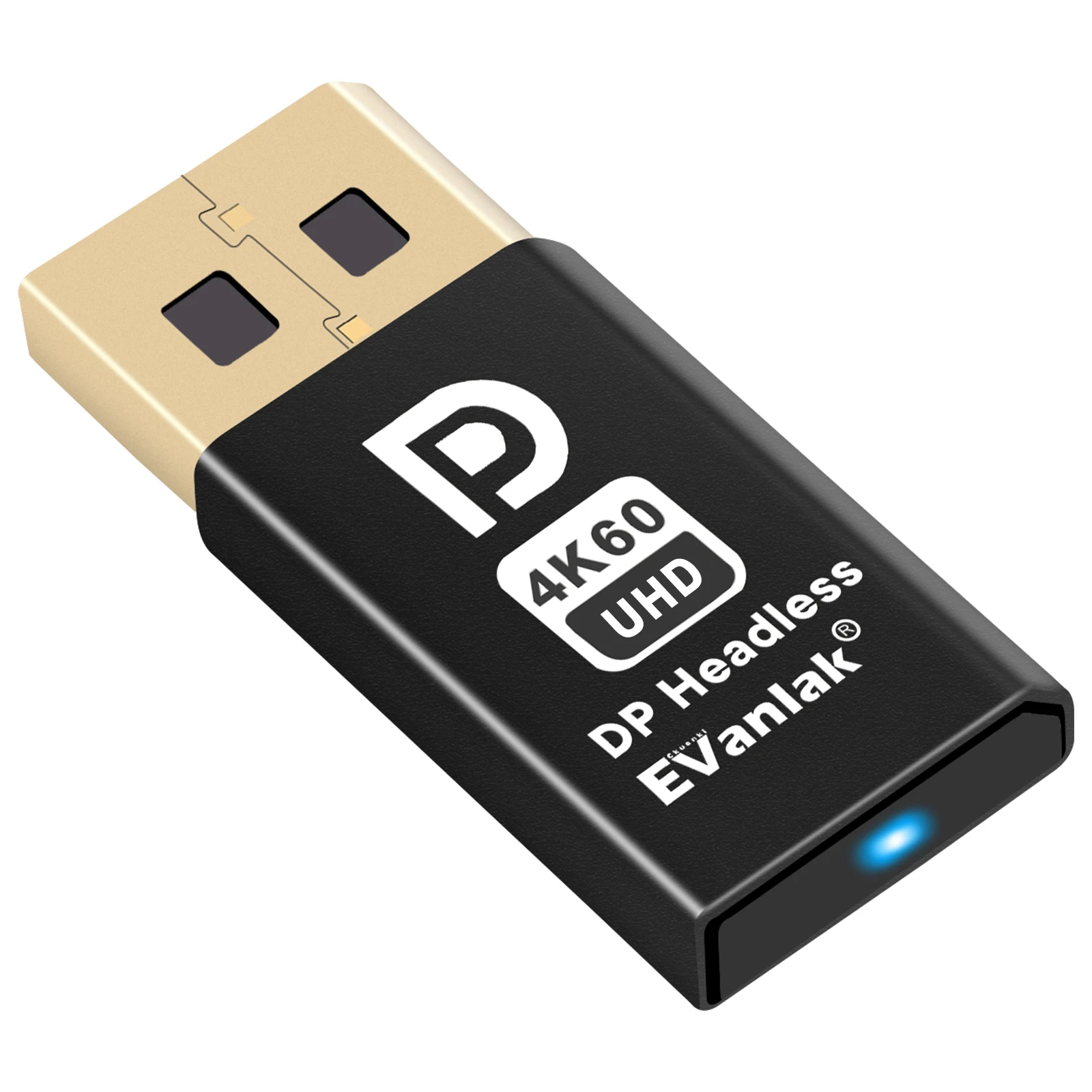 Evanlak DisplayPort bezgłowy duch Emulator wyświetlacza dla PC DP manekin Plug -fit bezgłowy 1080 @ 120Hz-4096x2160 @ 60hz FHD