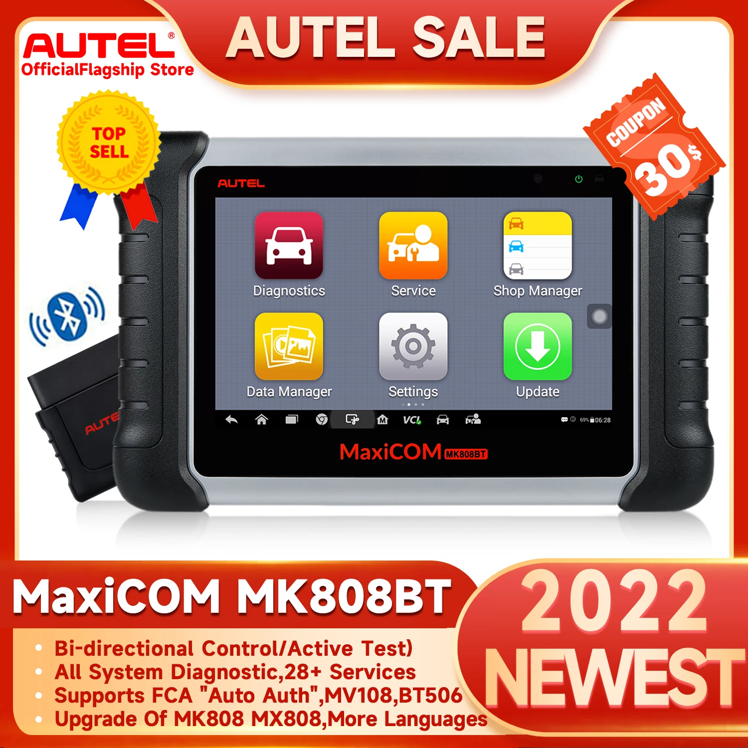 Mucar – Cde900 Outil De Diagnostic Automobile Professionnel, 4 Pouces, Lecteur De Code Obd2, 4