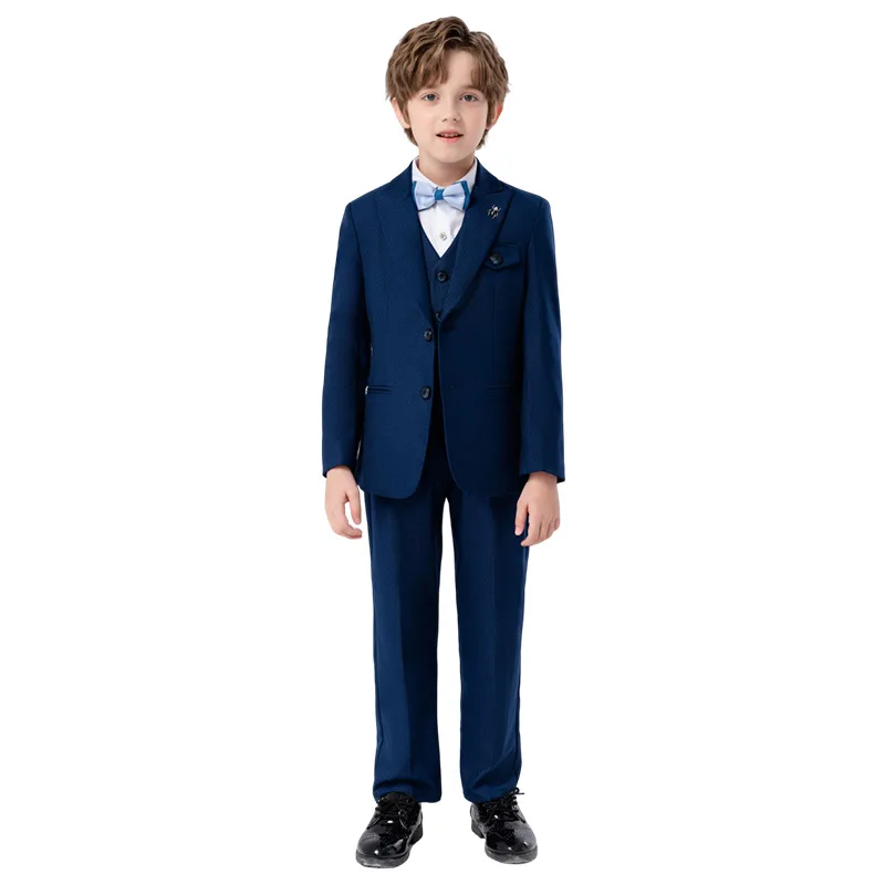 Boys Girls Formal Jacket Vest Pants Bowtie Piano Party Dress Kids Graduation Ceremony Photograph Suit Child Performance Costume