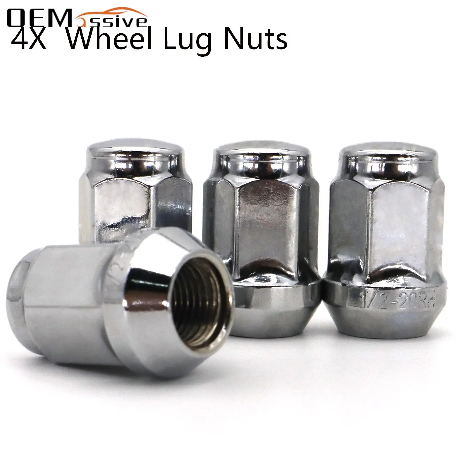 

4X For Jeep Wrangler JK TJ Grand Cherokee Liberty Commander Dodge Nitro Car 1/2"-20 Steel Wheel Lug Nuts Chrome Car Accessories