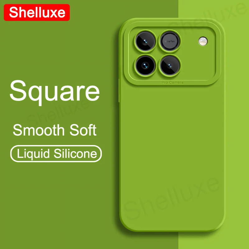 Enhanced Liquid Silicone Shockproof Phone Case with Silky Feel – Square Design