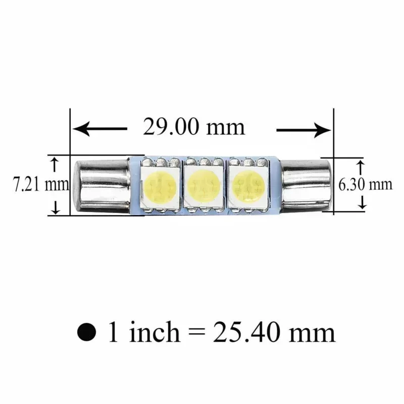Car Headlight Bulbs LED Headlight Bulbs 6X Car LED Lights Sunshade Mirror Lamps Xenon White 5050 3SMD 6641/6614F 12V 6000K LED Bulb Sun Visor Makeup Mirror Fuse Light