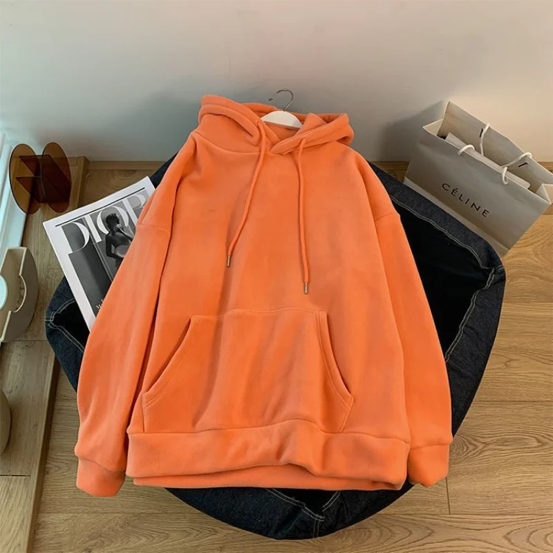 Women New Clothes Spring Autumn Versatile Casual Fashion Loose Hoodies Sweatshirts Pockets Patchwork Long Sleeve Solid Top Trend