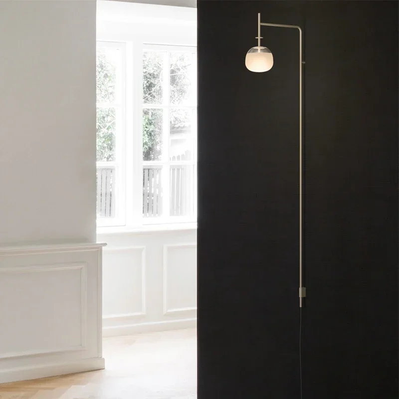 Black Swing-Arm Retro Glass Wall Lamp 6