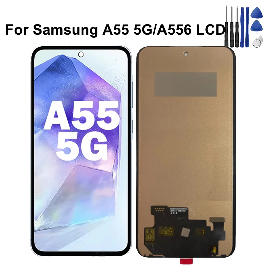 6.6 ''per Samsung A55 5G Display LCD Touch Screen Digitizer per Samsung A556B A556E A5560 LCD con cornice - immagine 4