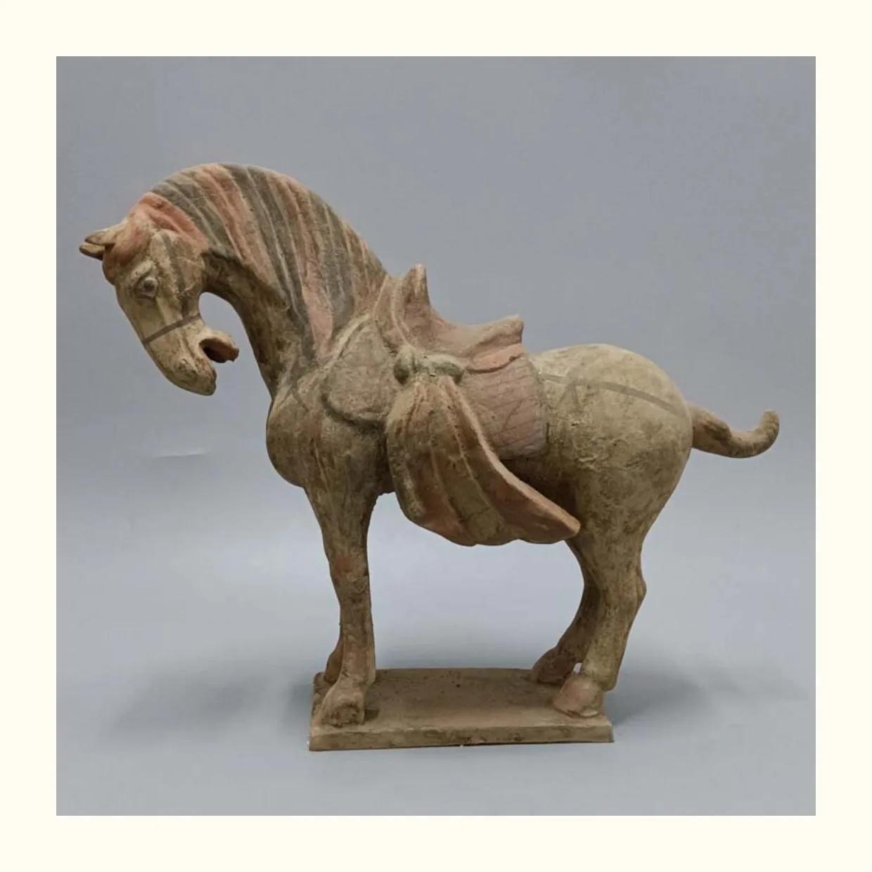 

Old Tang dynasty, multicolored pottery horse Statue,Free shipping,44cm(L)，#01