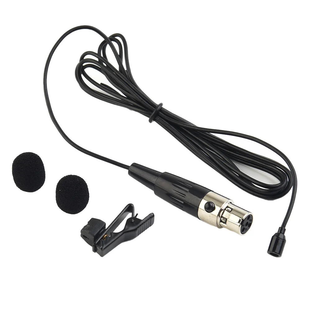

Набор микрофонов петличный микрофон всенаправленная маленькая система с крышкой 4-контактный черный комплект без рук металлический зажим мини XLR