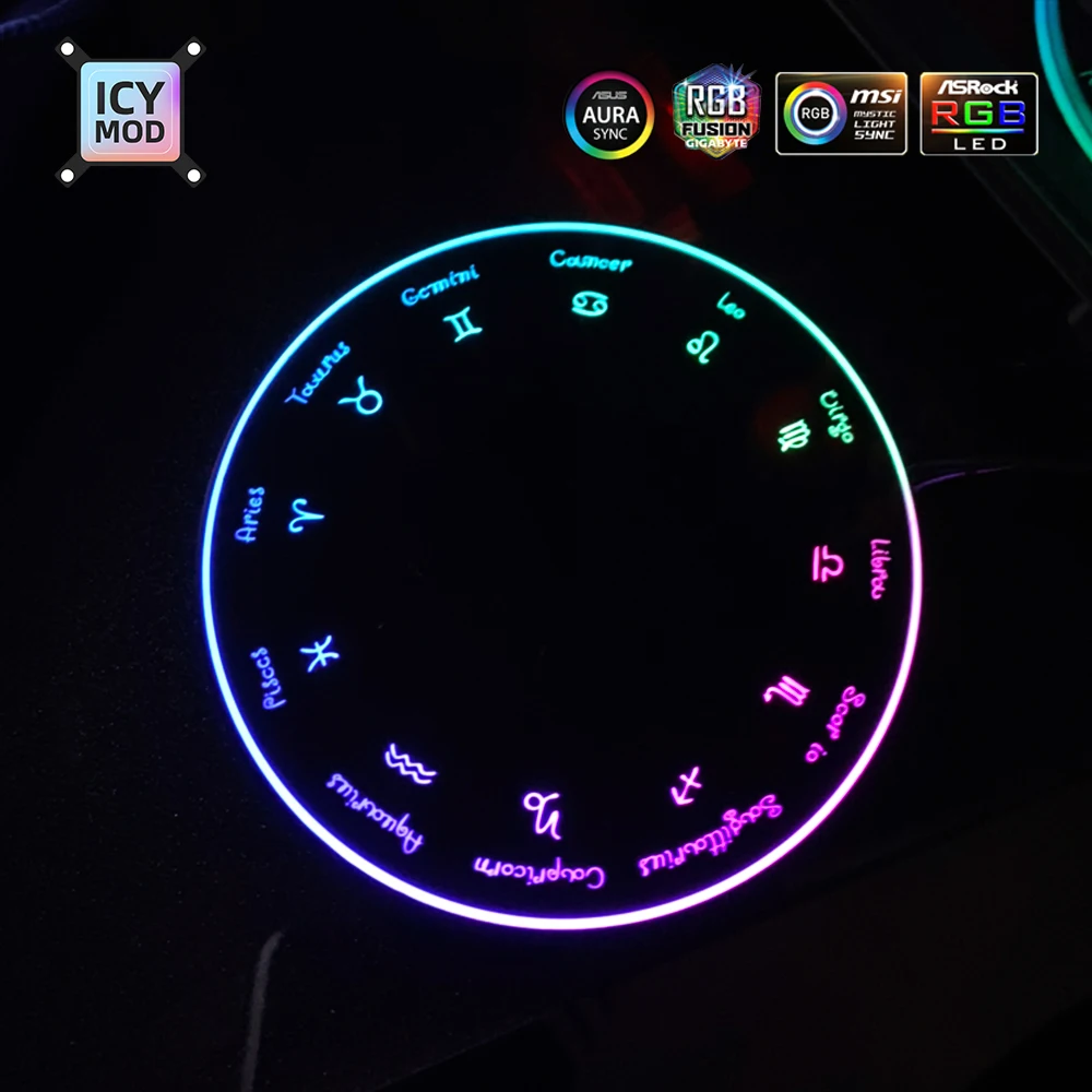 RGB Figure Bottom PC Case Lighting Circle 5V3Pin SYNC AURA For Gamers
