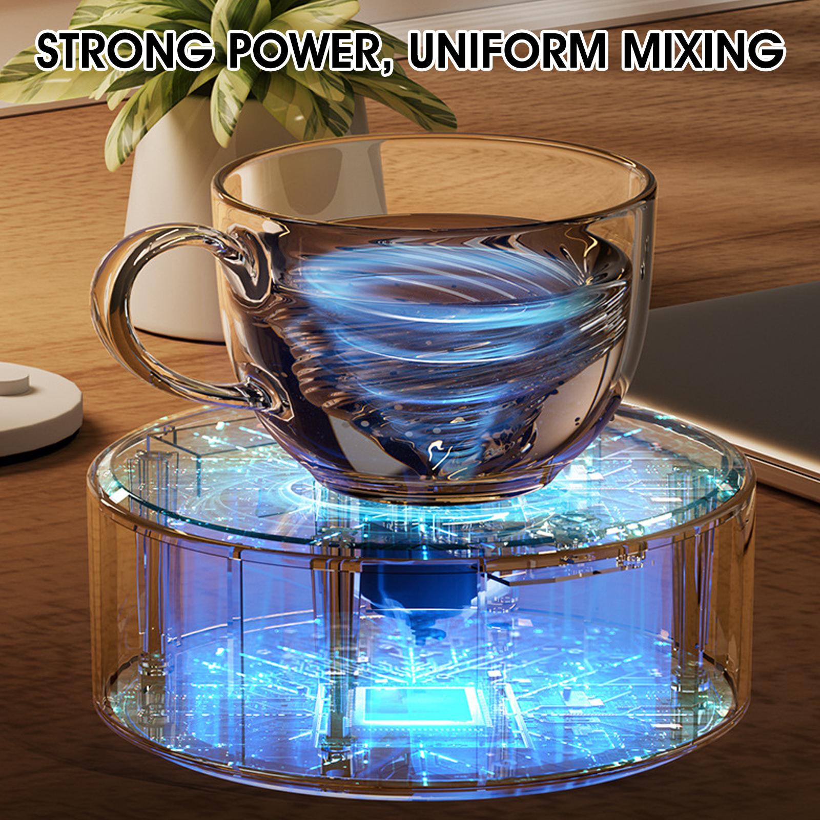 Mini Magnetic Stirrer Creative Blender Smart Mixer USB-C Charge Stirring Cup Mat No Cup Home Desktop Decoration for Coffee Milk