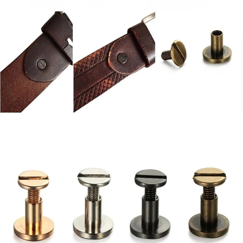 Rivets and fasteners Rivets and screws Binding screws 20sets D5(M4) slotted metal binding Chicago screw nail studs rivets