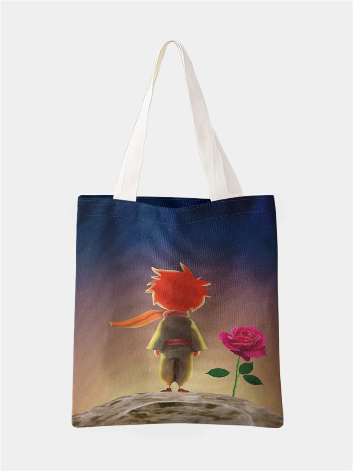 Printed casual handbag, reusable fashionable backpack, multifunctional handbag, canvas shopping bag