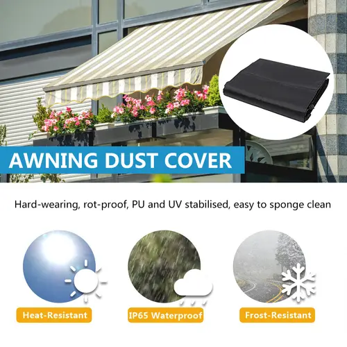7 Sizes Patio Awning Protector Cover Patio Garden Rain Shed Storage Bag Rain Cover Retractable Roller Shutter Awning Dust Cover - Image 2