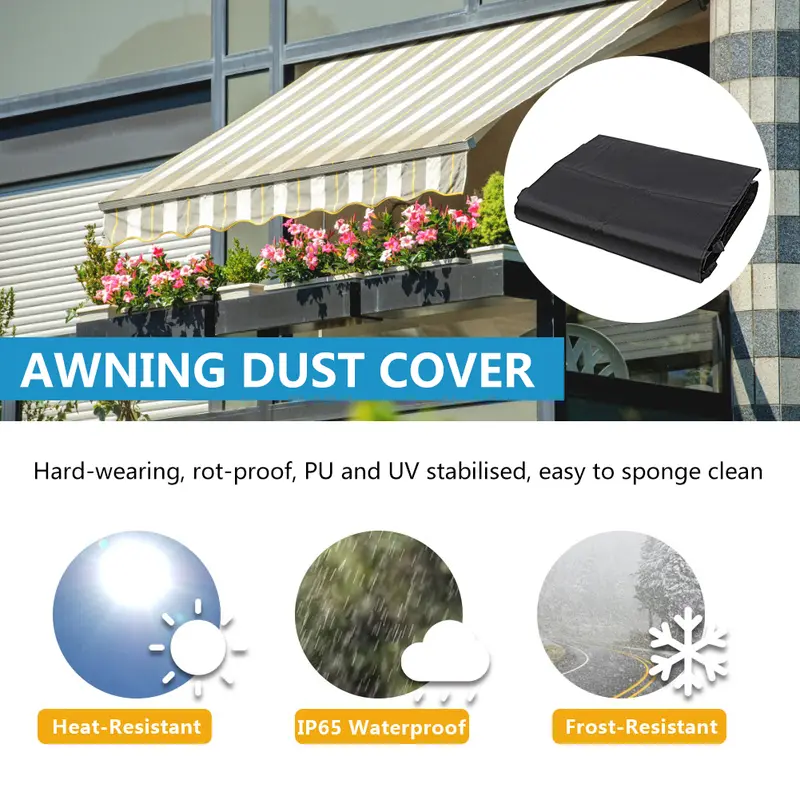 7 Sizes Patio Awning Protector Cover Patio Garden Rain Shed Storage Bag Rain Cover Retractable Roller Shutter Awning Dust Cover - Image 2
