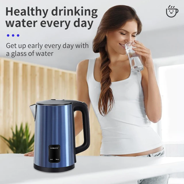 Us Plug 2.2-liter Kitchen Electric Glass Water Kettle,fast Boiling