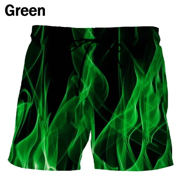 Personality Cool Flame 3D Printed Shorts Men's Hot Summer Outdoor Shorts 2