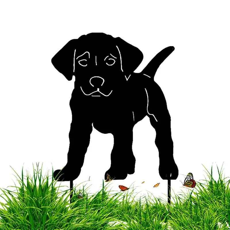 

Puppy Silhouette Stake Lawn Decor with Puppy Stakes Portable Acrylic Dog Shaped Decor Animal Silhouette Decor for Outdoors Yard